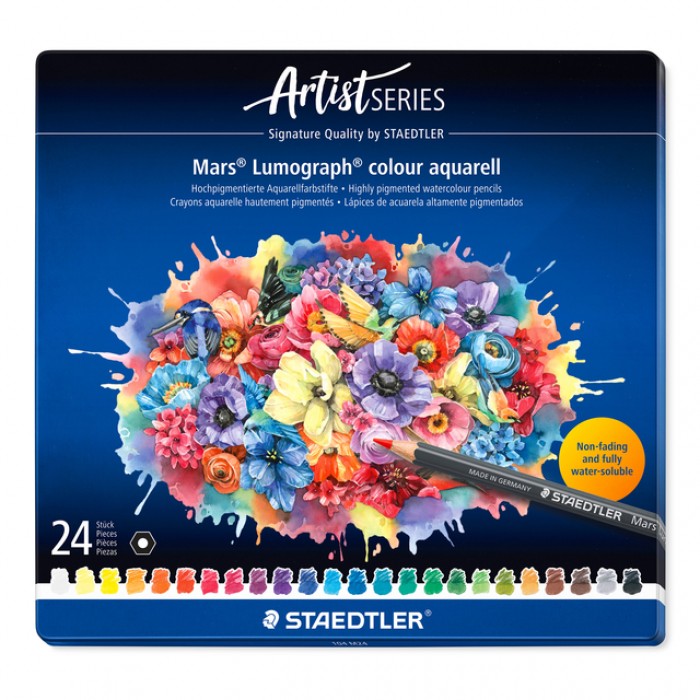 Aquarelpotlood Staedtler Mars Lumograph set &agrave; 24 kleuren