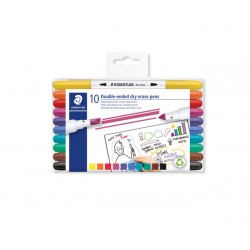 Whitebordstiften Staedtler dry erase dubbele punt set &agrave; 10 kleuren