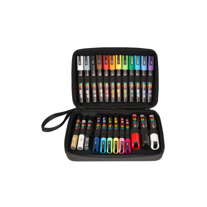 Paintmarker Uni POSCA assorti koffer &agrave; 24 stuks