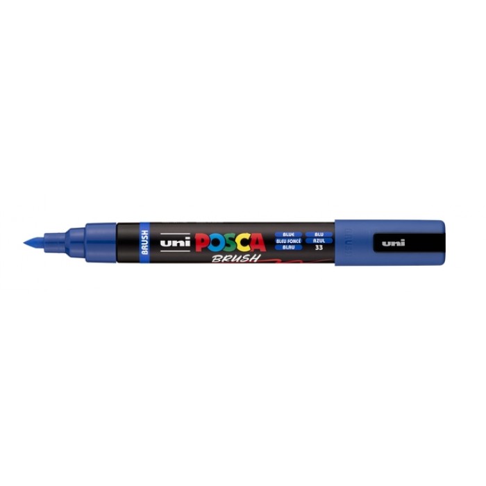 Paintmarker Uni POSCA PC-5BR brushpunt medium donkerblauw