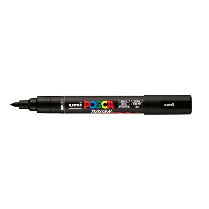 Paintmarker Uni POSCA PC-5BR brushpunt medium zwart