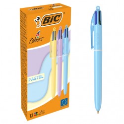 4-Kleuren balpen Bic medium pastel assorti
