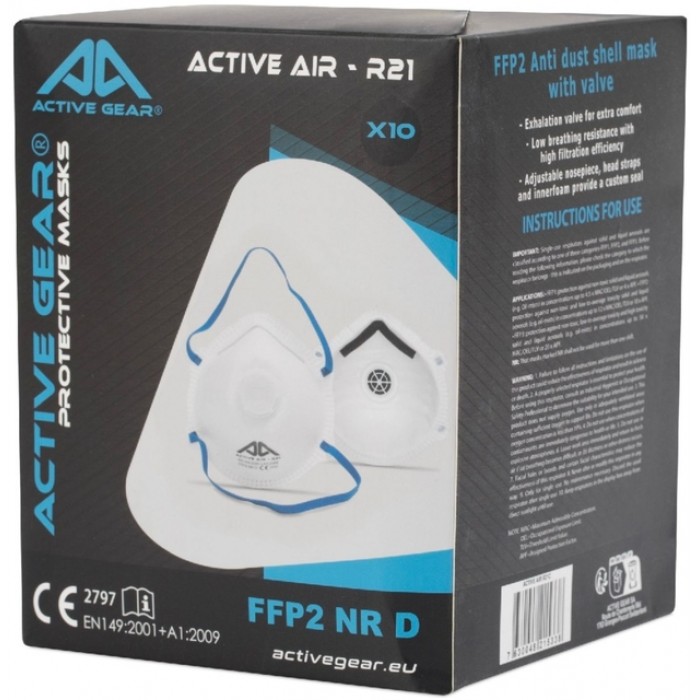 Stofmasker Active Gear met ventiel 10 stuks