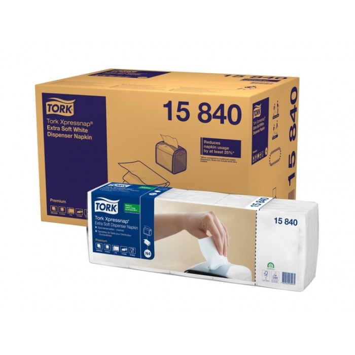 Servet Tork N4 Xpressnap Premium 1/4 vouw 2-laags 213x330mm 500 vel wit 15840