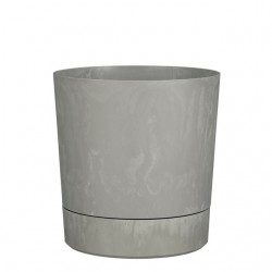 Plantenpot Mica Coco met schotel rond hoogte 23,5 &Oslash;22,5 cm grijs
