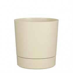 Plantenpot Mica Coco met schotel rond hoogte 23,5 &Oslash;22,5 cm beige