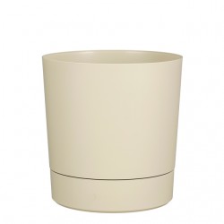 Plantenpot Mica Coco met schotel rond hoogte 29,5 &Oslash;28 cm beige