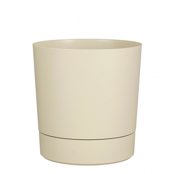 Plantenpot Mica Coco met schotel rond hoogte 29,5 &Oslash;28 cm beige