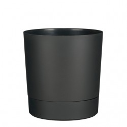Plantenpot Mica Coco met schotel rond hoogte 29,5 &Oslash;28 cm antraciet