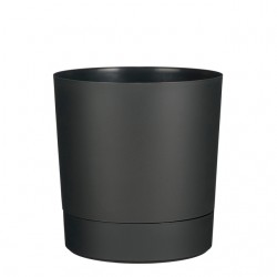 Plantenpot Mica Coco met schotel rond hoogte 23,5 &Oslash;22,5 cm antraciet