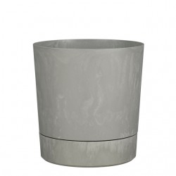 Plantenpot Mica Coco met schotel rond hoogte 29,5 &Oslash;28 cm grijs