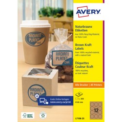 Etiket Avery L7106-25 60mm kraft 300 stuks