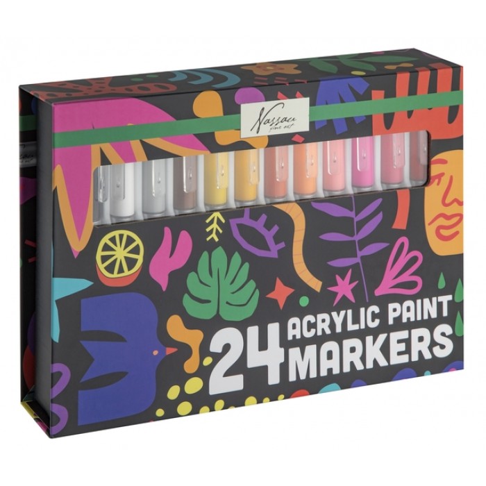 Acrylmarkers Nassau set &agrave; 24 kleuren