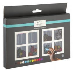 Krijt en raammarkers Nassau set &agrave; 12 kleuren