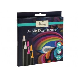 Acrylmarker Nassau Dual tip set &agrave; 12 kleuren