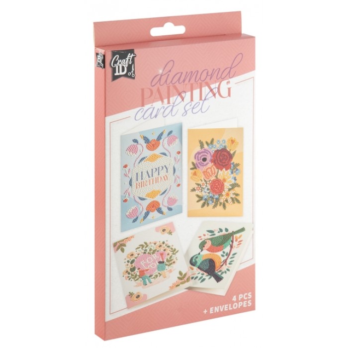 Diamondpaintingkaarten Craft ID 18x11cm doosje &agrave; 4 stuks