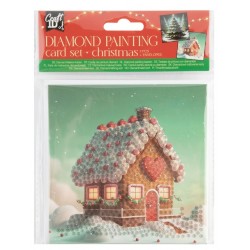 Diamondpaintingkaarten Craft ID Kerst 13x13cm 2 stuks assorti
