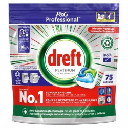 Vaatwastabletten Dreft All-in-1 professional Platinum regular 75 stuks