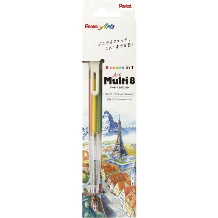 Vulpotlood Pentel XPH804 2.0mm multi 8 kleuren