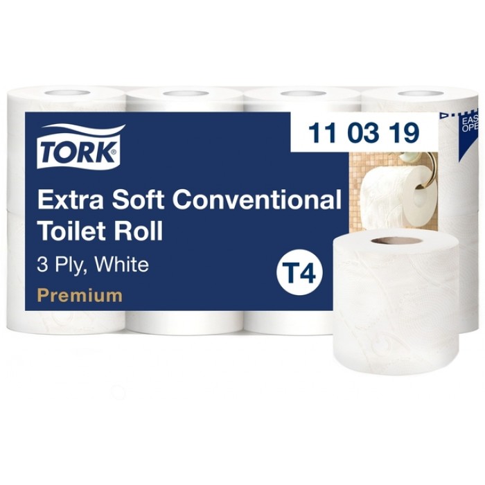 Toiletpapier Tork T4 Premium 3-laags 56x155 vel wit 110319