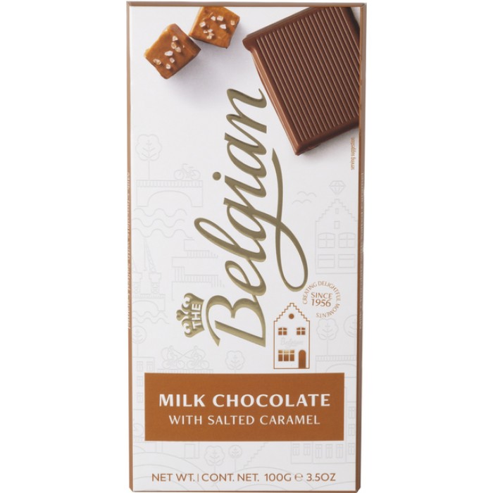 Chocolade The Belgian melk karamel zout reep 100 gram