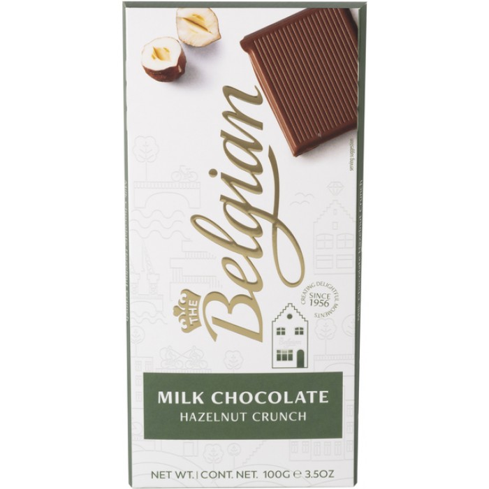 Chocolade The Belgian melk hazelnoot reep 100 gram