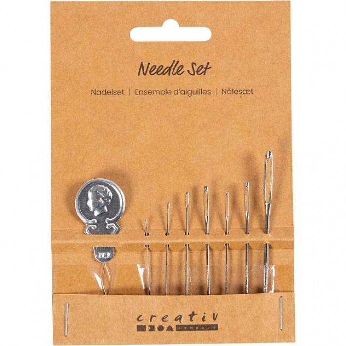 Naaldenset Creativ Company blister &agrave; 8 delen zilver