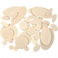 Mozaiekvormen Creativ Company rond en ovaal hout