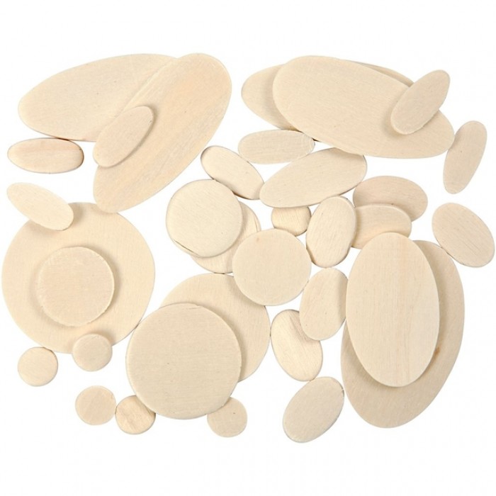 Mozaiekvormen Creativ Company rond en ovaal hout