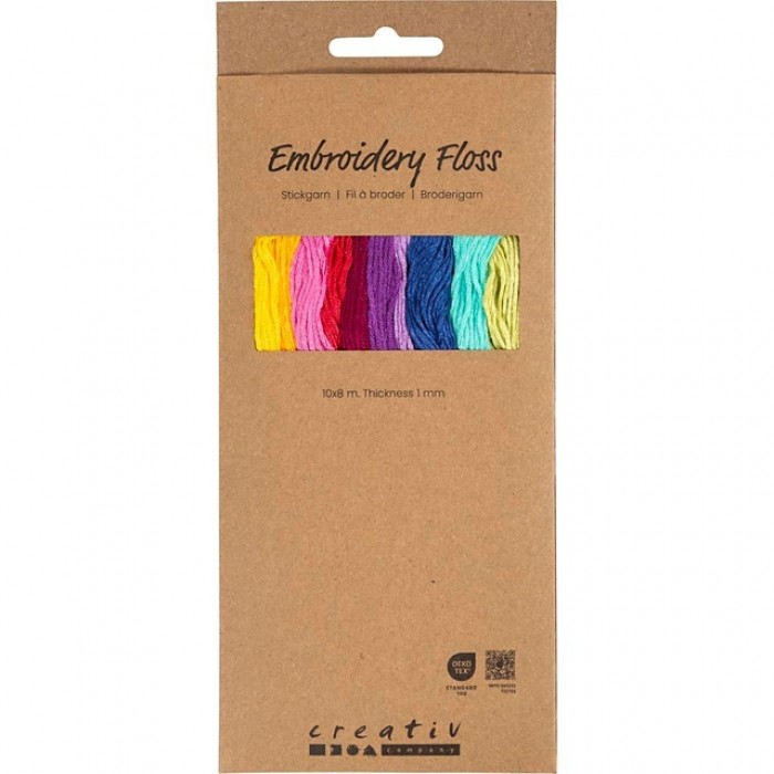 Borduurgaren Creativ Company 8mx1mm set &agrave; 10 kleuren