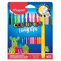 Viltstift Maped Color'Peps Long Life 2.0 set &agrave; 12 stuks assorti