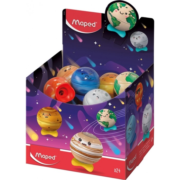 Puntenslijper Maped Planet display &agrave; 24 stuks assorti