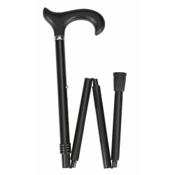 Wandelstok Able2 opvouwbaar soft derby handvat zwart