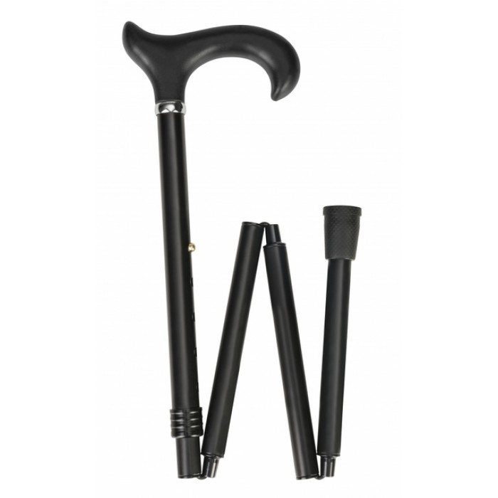 Wandelstok Able2 opvouwbaar soft derby handvat zwart