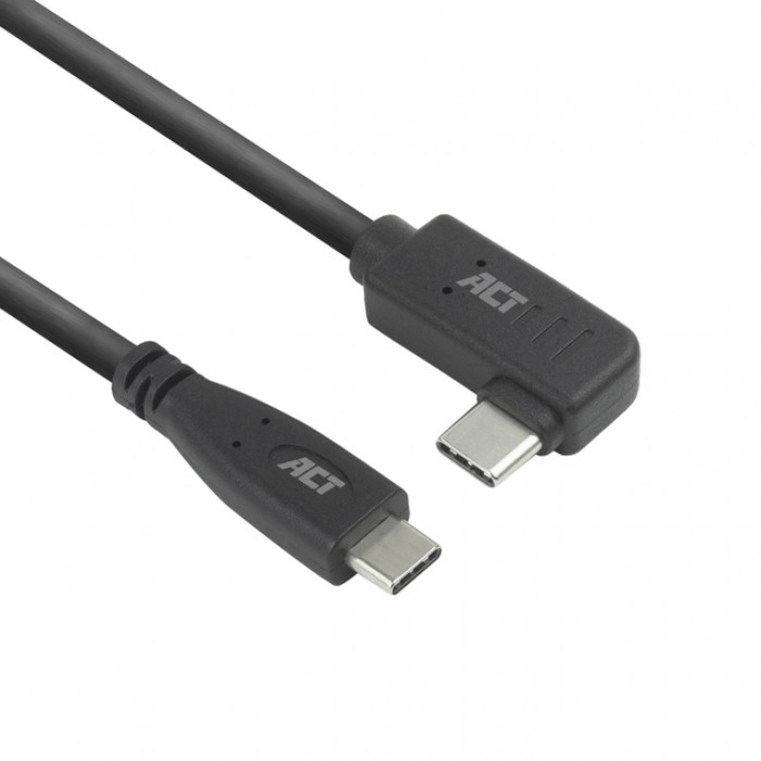 Kabel ACT USB-C standaard naar USB-C hoek 10Gbps 1m
