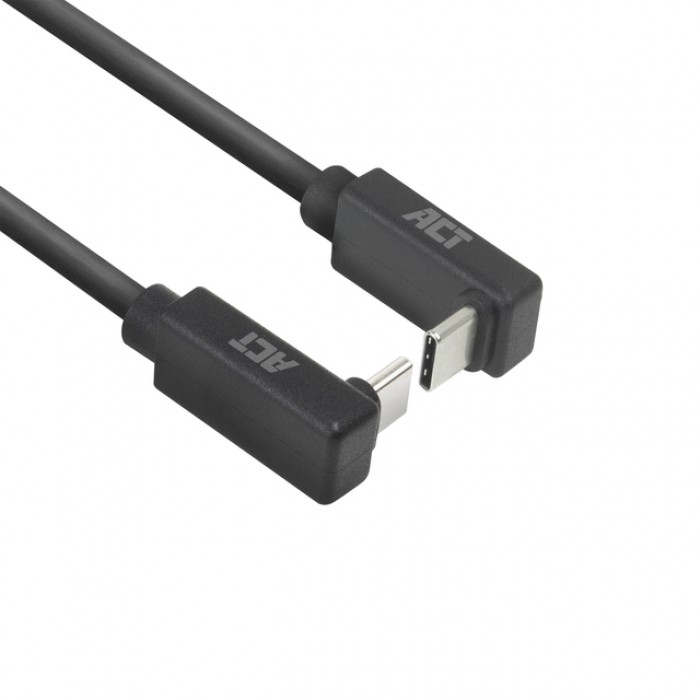 Kabel ACT USB-C hoek boven/beneden 10Gbps 1m