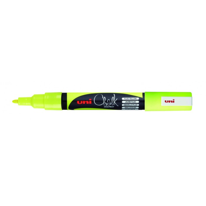 Krijtstift Uni-ball chalk rond 0.9-1.3mm  fluor geel