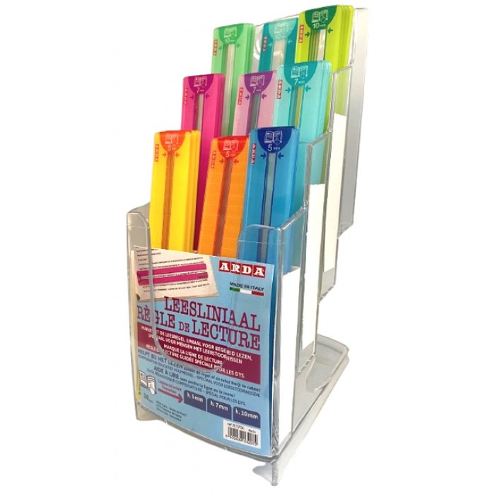 Leesliniaal Arda Easy Reading 0.7mm assorti display &agrave; 36 stuks