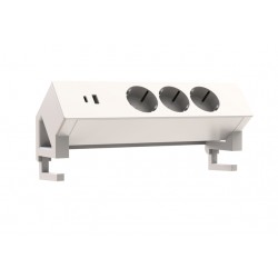 Stekkerdoos Euroseat opbouw 3 voudig USB A+C wit