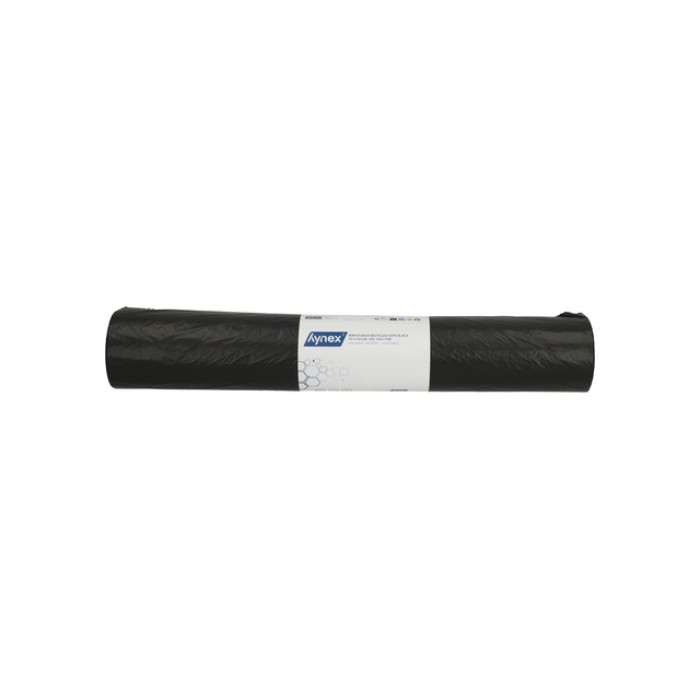 Afvalzak Hynex 70x110cm HDPE recycled T25 120L zwart rol &agrave; 25 stuks