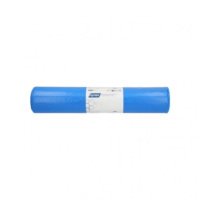 Afvalzak Hynex 70x110cm LDPE recycled T100 120L blauw rol &agrave; 20 stuks