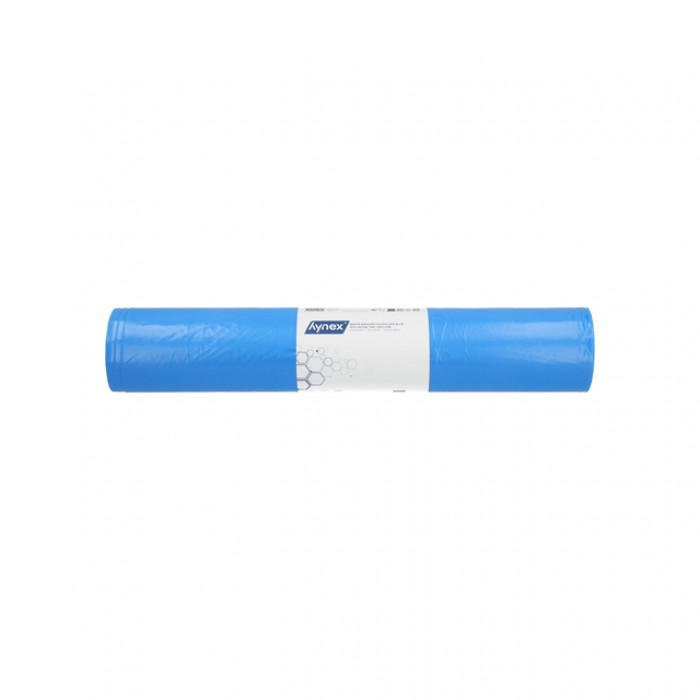 Afvalzak Hynex 70x110cm LDPE recycled T60 120L blauw rol &agrave; 20 stuks