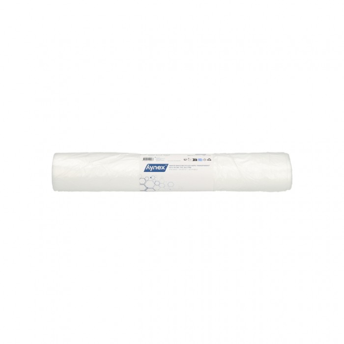 Afvalzak Hynex 63x70cm HDPE recycled T15 50L transparant rol &agrave; 50 stuks