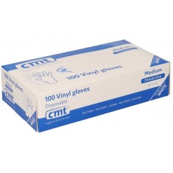 Handschoen CMT M vinyl poedervrij wit 100 stuks