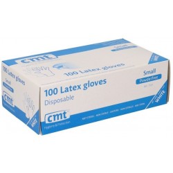 Handschoen CMT S latex poedervrij wit 100 stuks