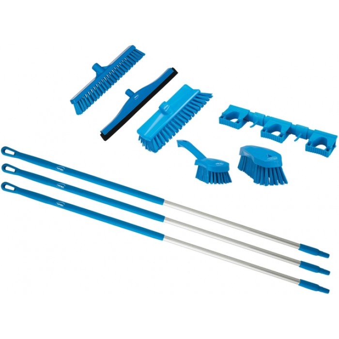 Starterkit Vikan Hygiene borstelwerk horeca 9-delig -Blauw