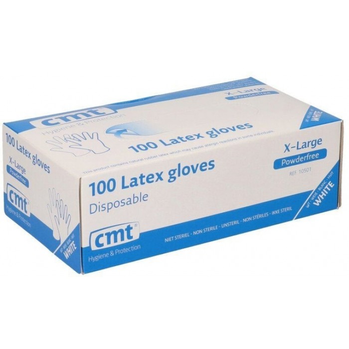 Handschoen CMT XL latex poedervrij wit 100 stuks