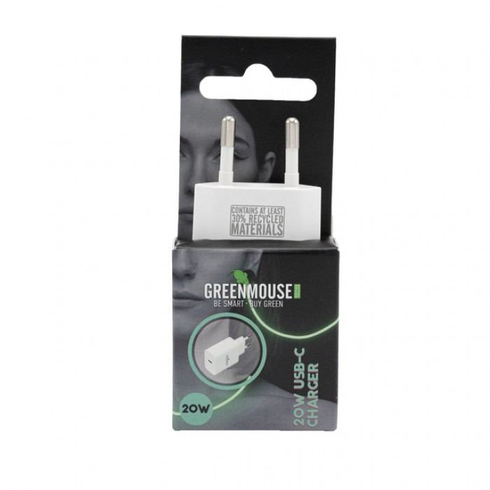Oplader Green Mouse USB-C 20w wit blisterverpakking