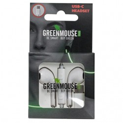Oortelefoon Green Mouse USB-C blisterverpakking