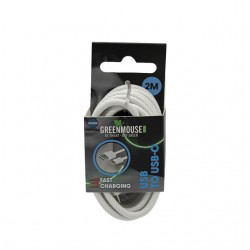 Kabel Green Mouse USB-A to USB-C data Woven 2m blisterverpakking